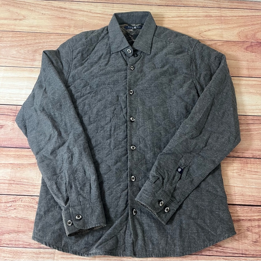 Stone‎ Rose Portland 8201 Quilted Shirt Jacket Charcoal Gray Men’s Small Lined